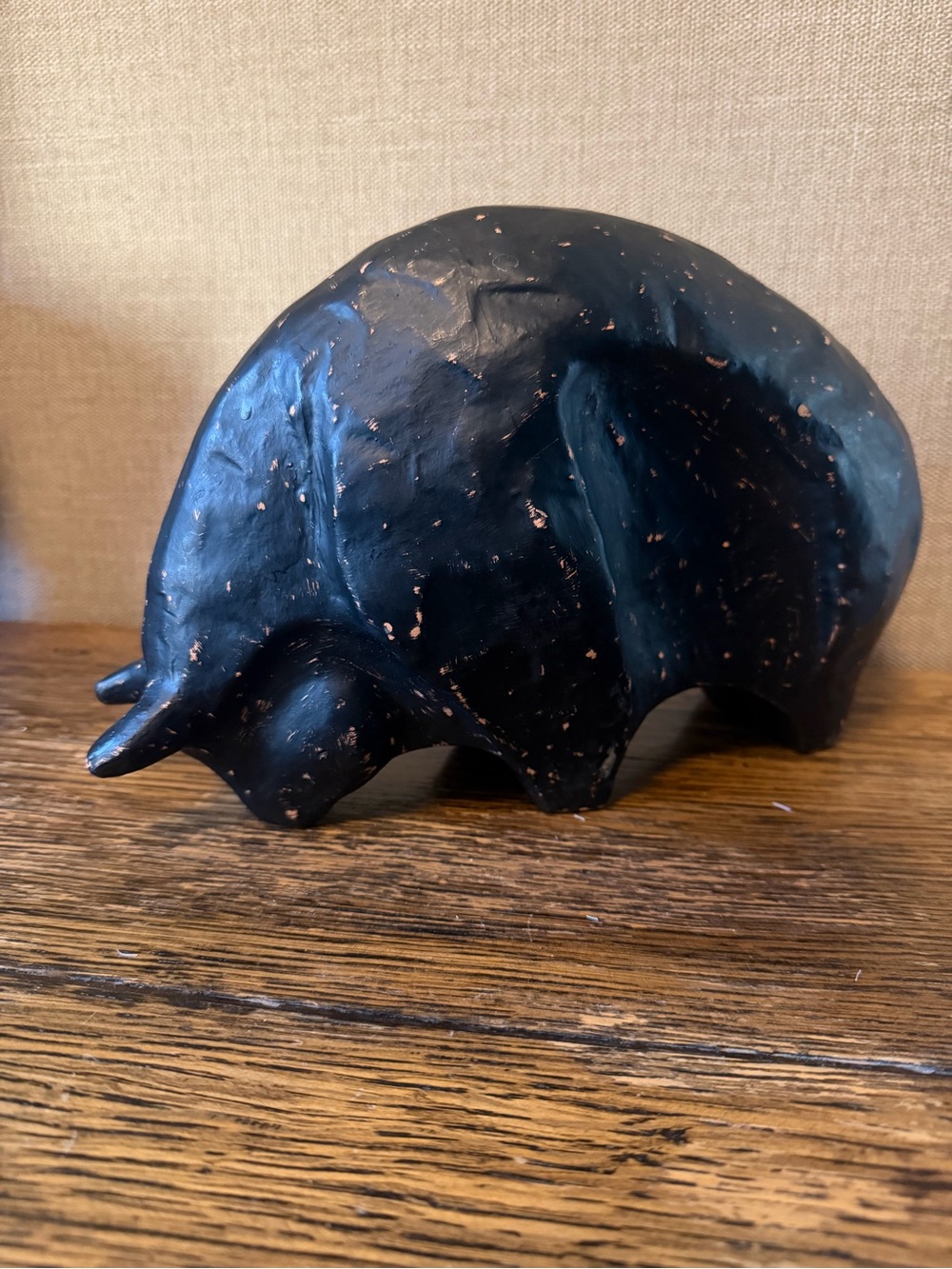 Handcrafted Black Buffalo Figurine – Decorative Home Art